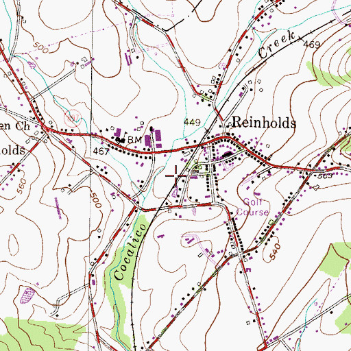 Topographic Map of West Cocalico Township Park, PA