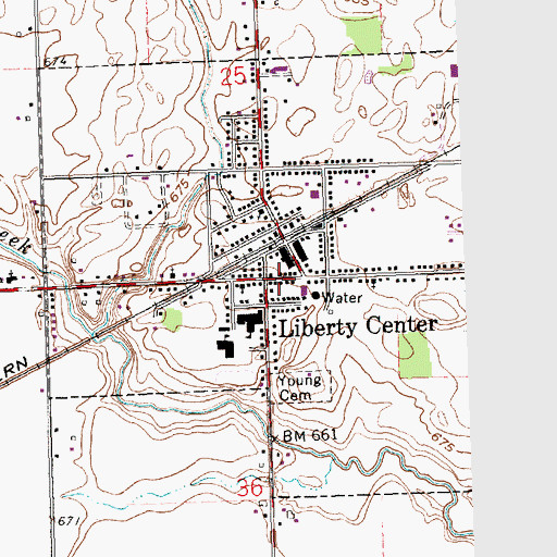 Topographic Map of Liberty Center Post Office, OH