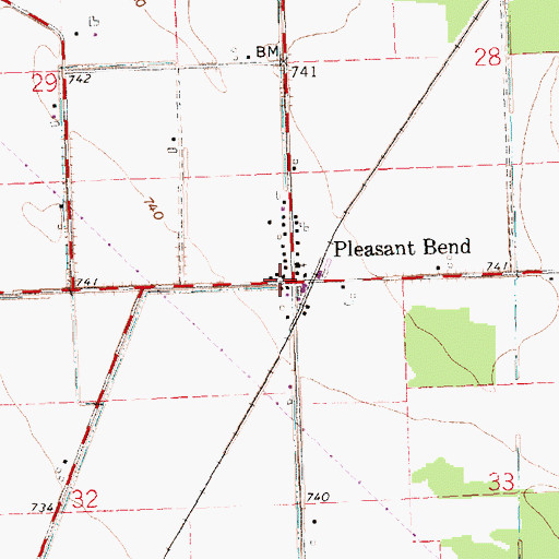 Topographic Map of Pleasantbend Post Office (historical), OH