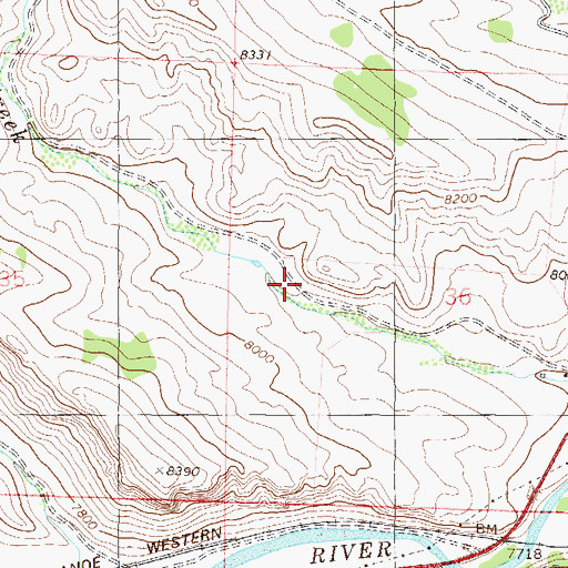 Topographic Map of Huntington Dam, CO