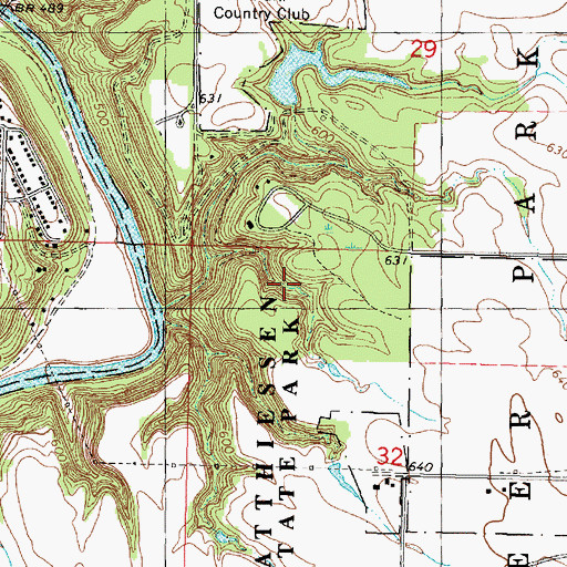 Topographic Map of Matthiessen Dells Nature Preserve, IL