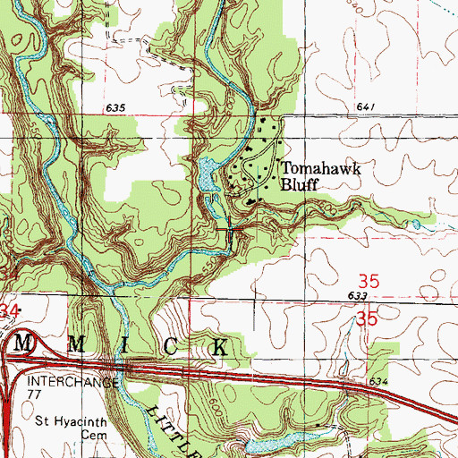 Topographic Map of Mitchells Grove Nature Preserve, IL