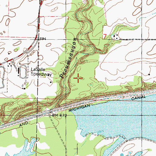 Topographic Map of Pecumsaugan Creek - Blackball Mines Nature Preserve, IL