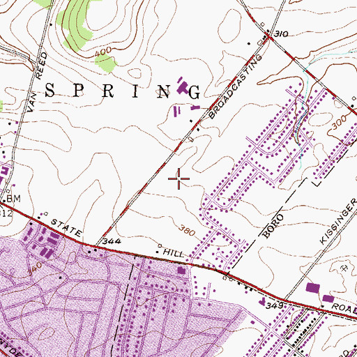 Topographic Map of Spring Ridge School, PA
