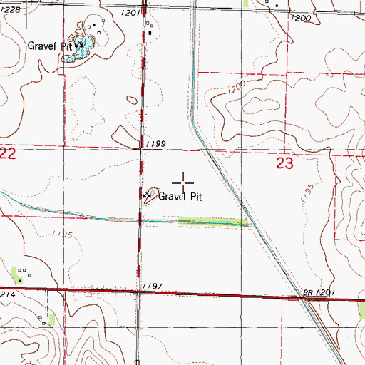 Topographic Map of Hazelton Wildlife Area, IA