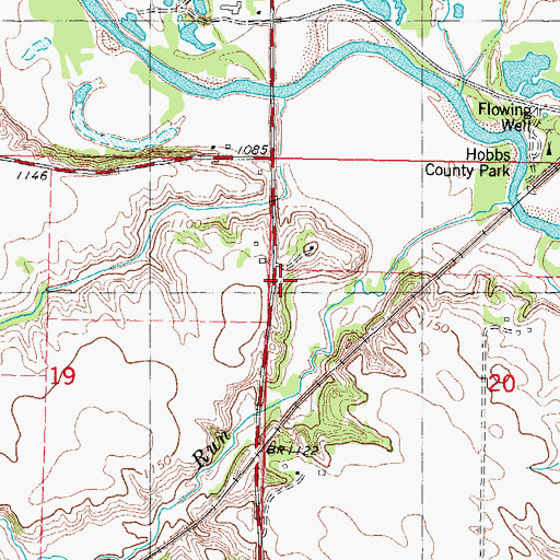 Topographic Map of Buck Run Creek Area, IA