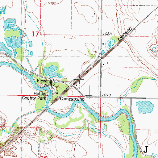 Topographic Map of Russell White Nature Trail, IA