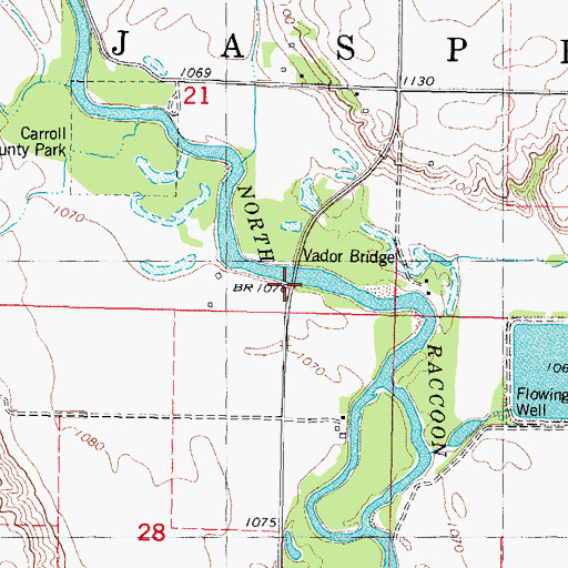 Topographic Map of North Racoon - Andrews Access, IA
