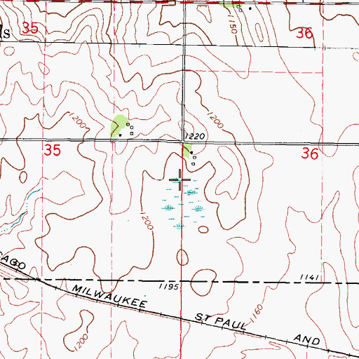 Topographic Map of Christy Pond Park, IA