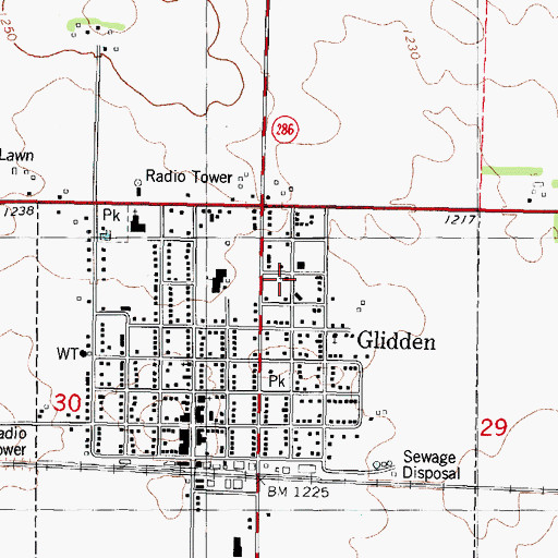 Topographic Map of Grace Baptist Church, IA