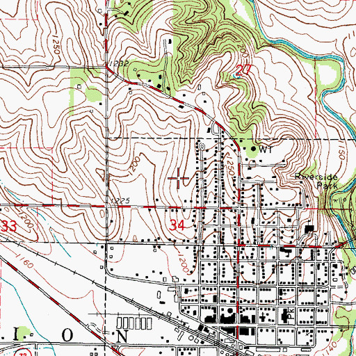Topographic Map of Coon - Rapids - Bayard Junior / Senior High School, IA