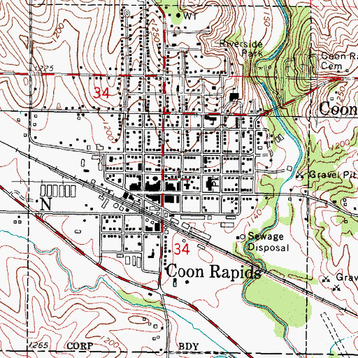 Topographic Map of Saint Anthony Village Clinic, IA
