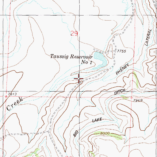Topographic Map of Pheney Reservoir, CO