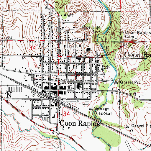 Topographic Map of First Christian Church, IA