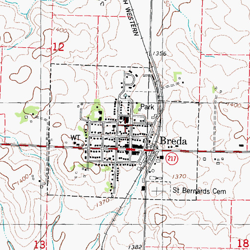 Topographic Map of Saint Bernard's Church, IA