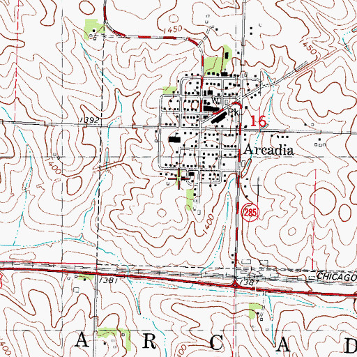 Topographic Map of Saint John's Catholic School, IA