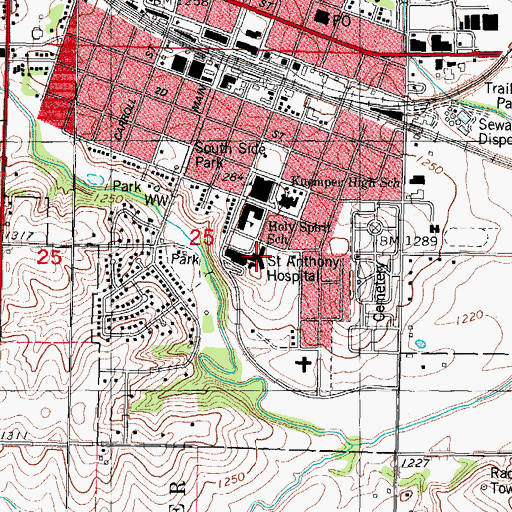 Topographic Map of Saint Anthony Nursing Home, IA