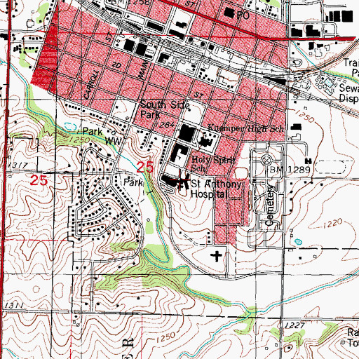 Topographic Map of Midwest Urology Associates Center, IA