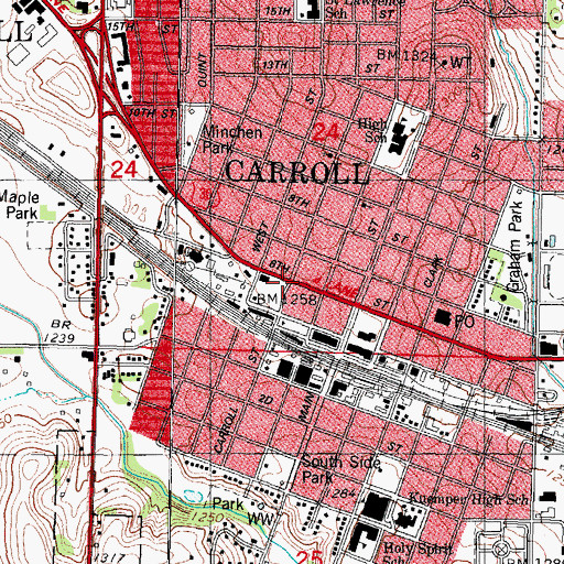 Topographic Map of Iowa Eye Institute, IA