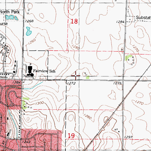 Topographic Map of Saint John Evangelical Lutheran Church, IA