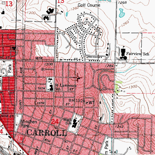 Topographic Map of First United Methodist Church, IA