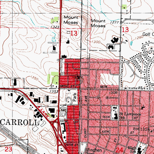Topographic Map of Saint Paul Lutheran Church, IA