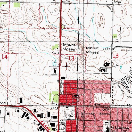 Topographic Map of First Assembly of God Church, IA