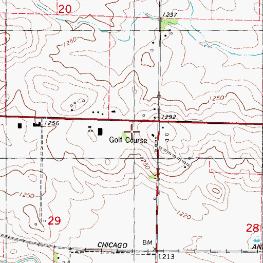 Topographic Map of Carroll Country Club, IA