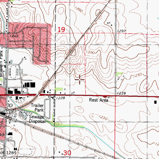 Topographic Map of Carroll Fire Department, IA