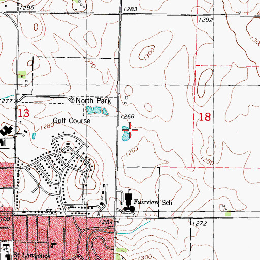 Topographic Map of Veterans Memorial Park, IA