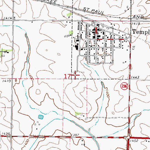 Topographic Map of Sacred Heart Cemetery, IA