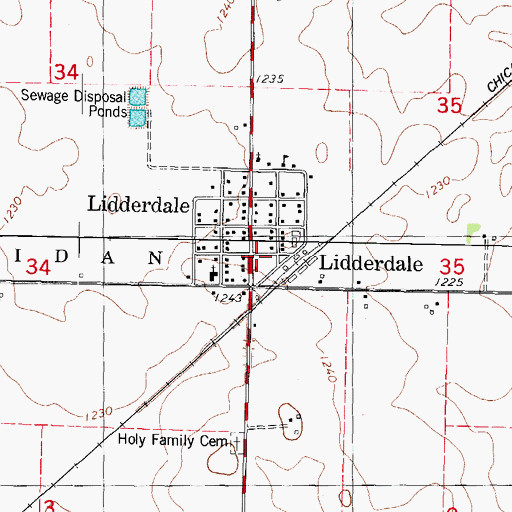 Topographic Map of Holy Family Catholic Church, IA
