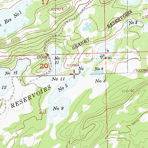 Topographic Map of Granby Number 11 Reservoir, CO