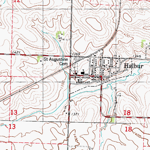 Topographic Map of Saint Augustine's Church, IA