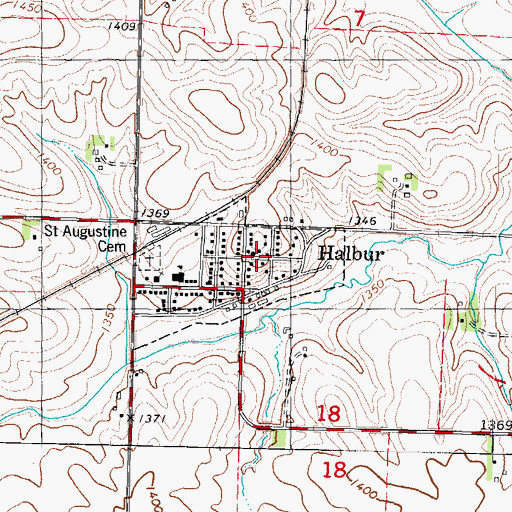 Topographic Map of Halbur Post Office, IA