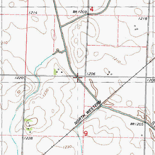 Topographic Map of Olympic Avenue Bridge, IA