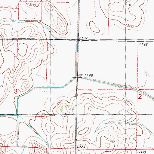 Topographic Map of Quail Avenue Bridge, IA