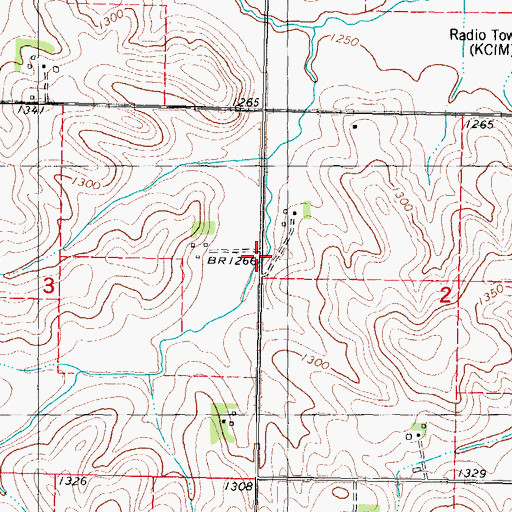 Topographic Map of Kittyhawk Avenue Bridge, IA