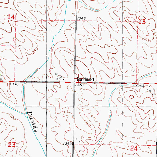Topographic Map of Price Post Office (historical), IA