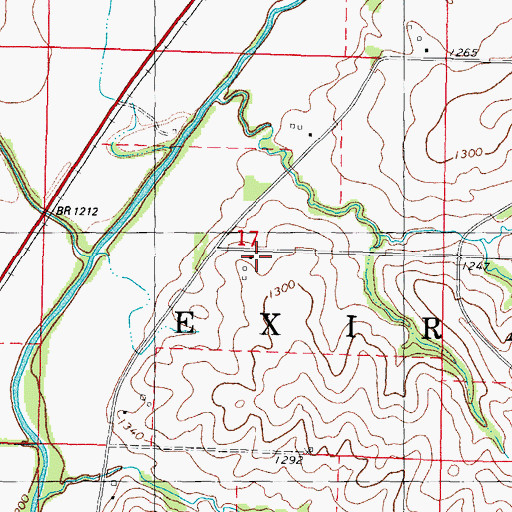 Topographic Map of Louisville Post Office (historical), IA