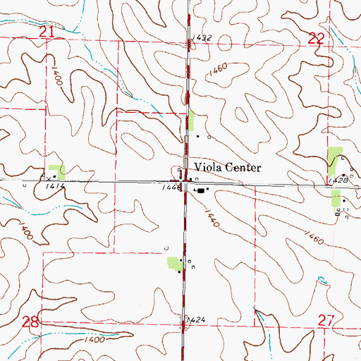 Topographic Map of Viola Center Post Office (historical), IA