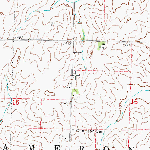 Topographic Map of Thompson Post Office (historical), IA
