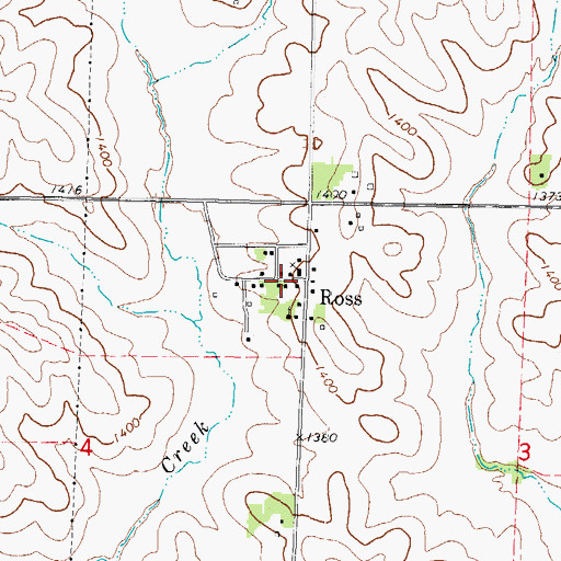 Topographic Map of Ross Post Office (historical), IA