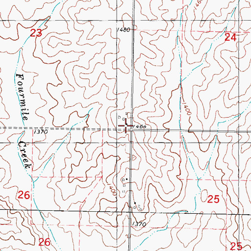 Topographic Map of Conkling Post Office (historical), IA