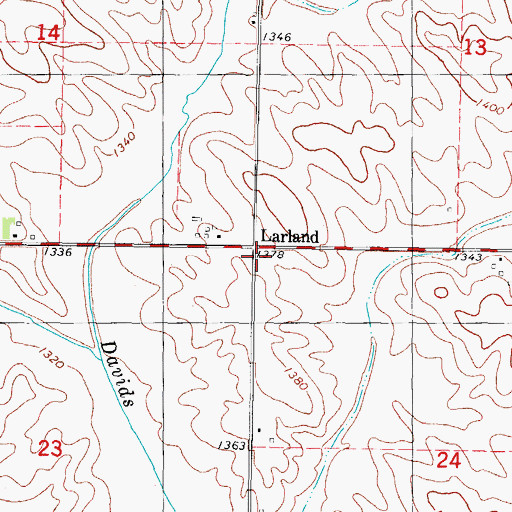 Topographic Map of Larland Post Office (historical), IA