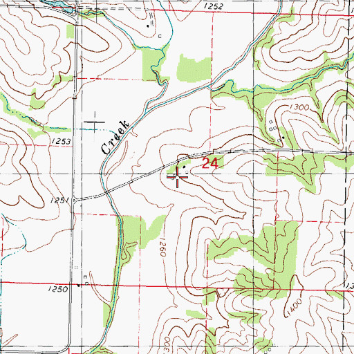 Topographic Map of Grove Post Office (historical), IA