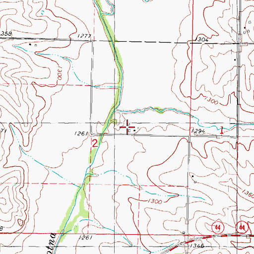 Topographic Map of Audubon Centre Post Office (historical), IA