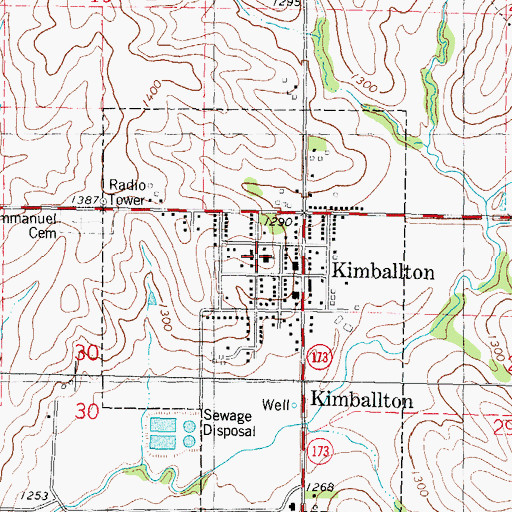 Topographic Map of Immanuel Lutheran Church, IA