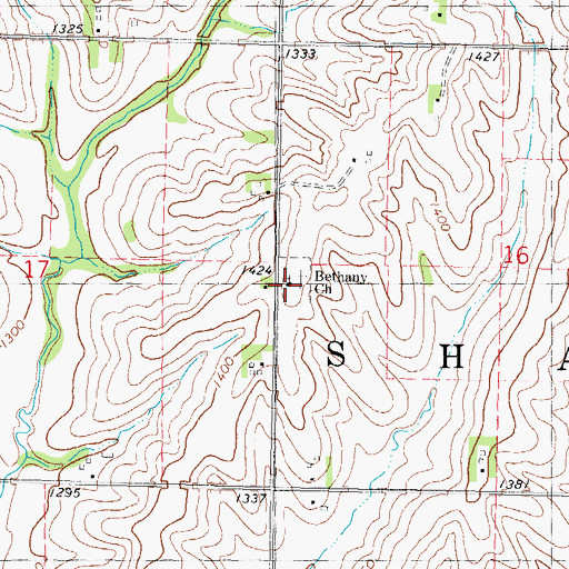 Topographic Map of Bethany Lutheran Church, IA