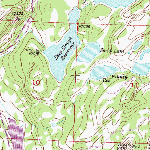 Topographic Map of Greenwood Reservoir, CO